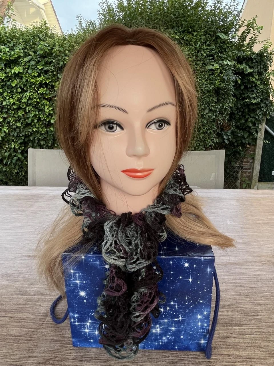 Echarpe Snood scarf Schal bufanda sjaal scairf sciarpa lenço Gris Noir Violet lo